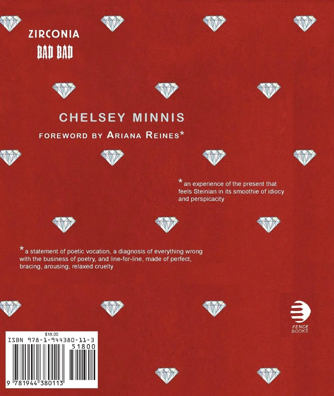 Rückseite: 9781944380113 | Zirconia ...................... Bad Bad | Chelsey Minnis | Taschenbuch