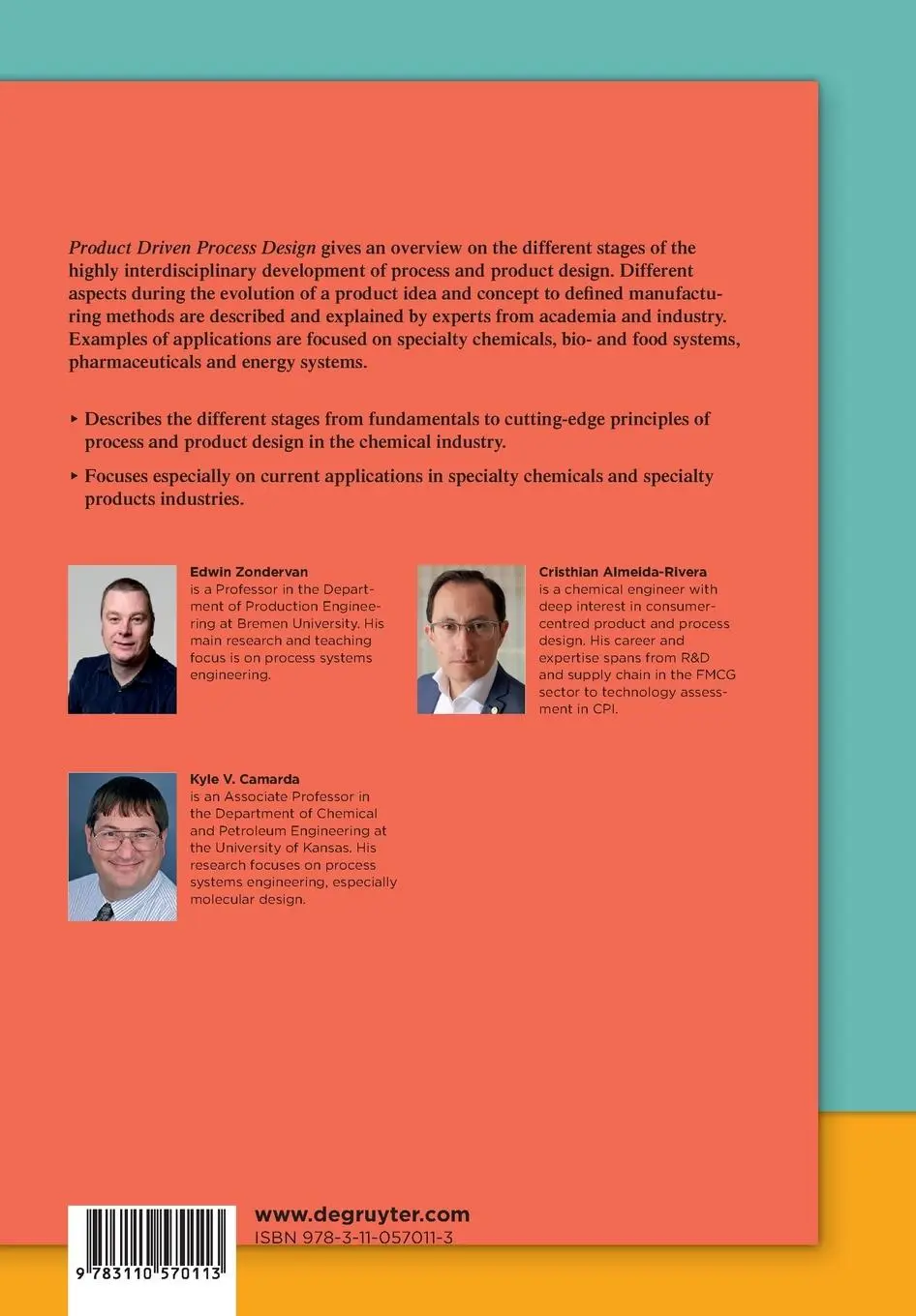 Rückseite: 9783110570113 | Product-Driven Process Design | From Molecule to Enterprise | Buch