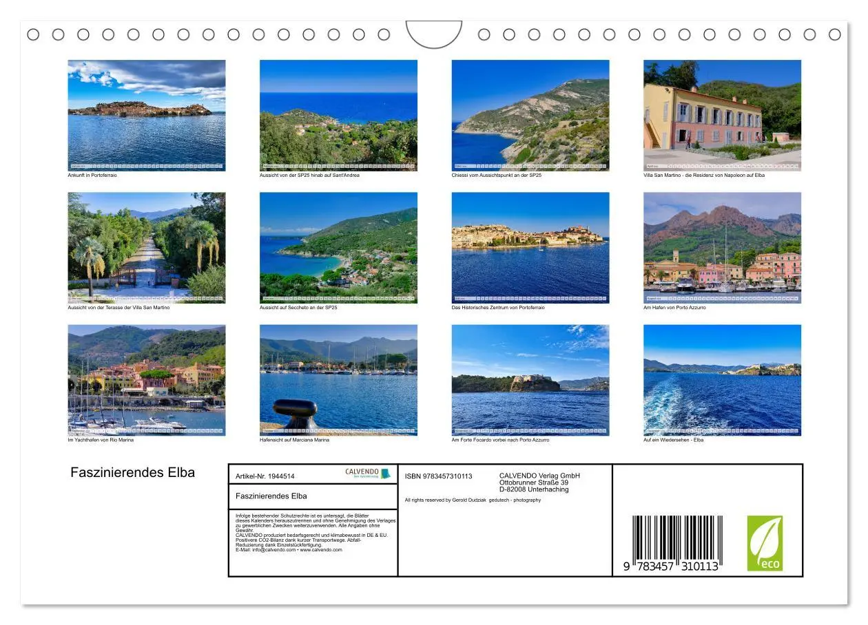 Bild: 9783457310113 | Faszinierendes Elba (Wandkalender 2026 DIN A4 quer), CALVENDO...