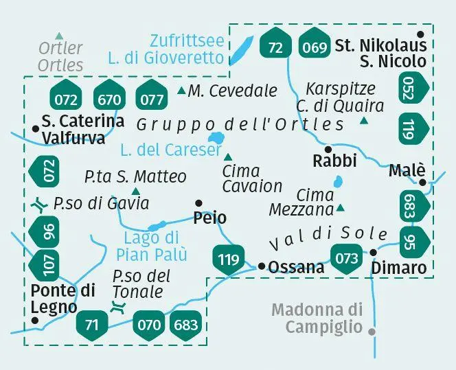 Bild: 9783991540113 | KOMPASS Wanderkarte 095 Peio e Rabbi, Val di Sole 1:25.000 | 2 Bde/Tle