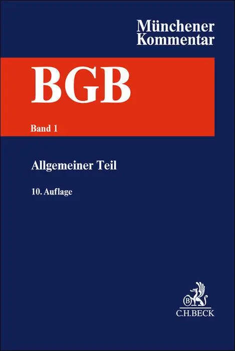 Cover: 9783406810213 | Münchener Kommentar zum Bürgerlichen Gesetzbuch Bd. 1: Allgemeiner...