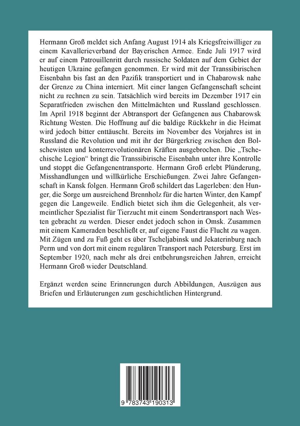 Rückseite: 9783743190313 | In Sibirien kriegsgefangen | Klaus Eckhardt | Taschenbuch | 136 S.