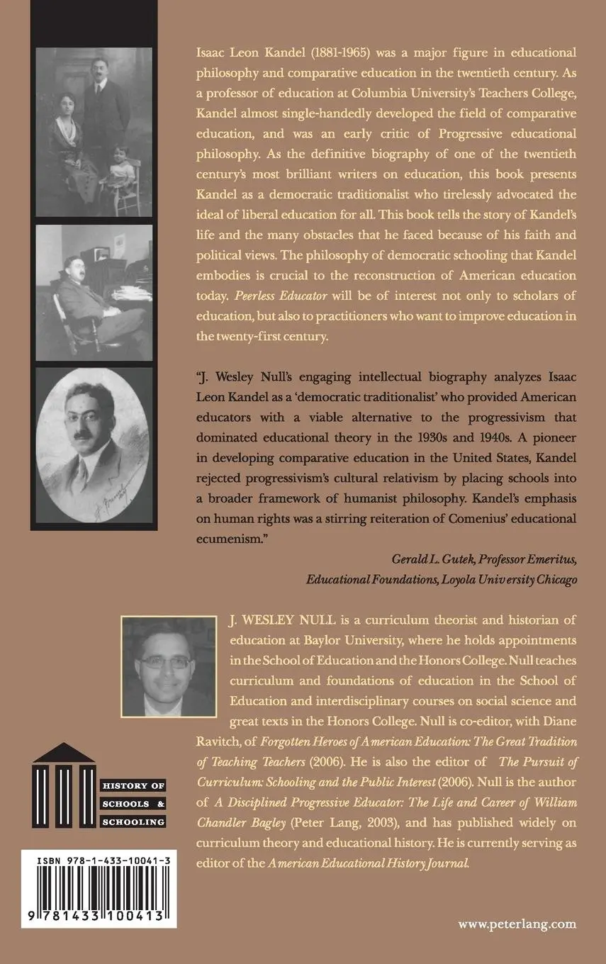 Rückseite: 9781433100413 | Peerless Educator | The Life and Work of Isaac Leon Kandel | Null