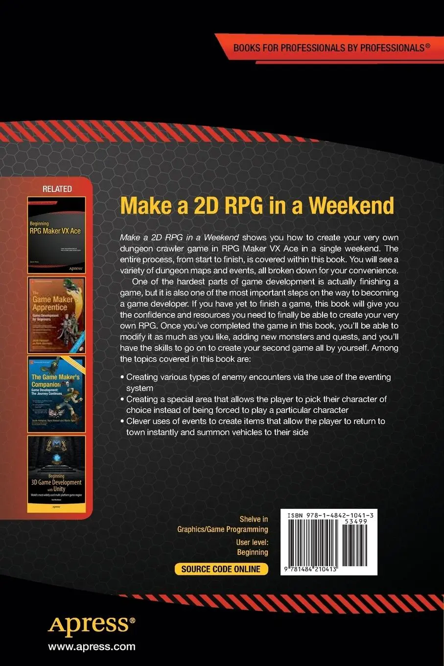Rückseite: 9781484210413 | Make a 2D RPG in a Weekend | With RPG Maker VX Ace | Darrin Perez
