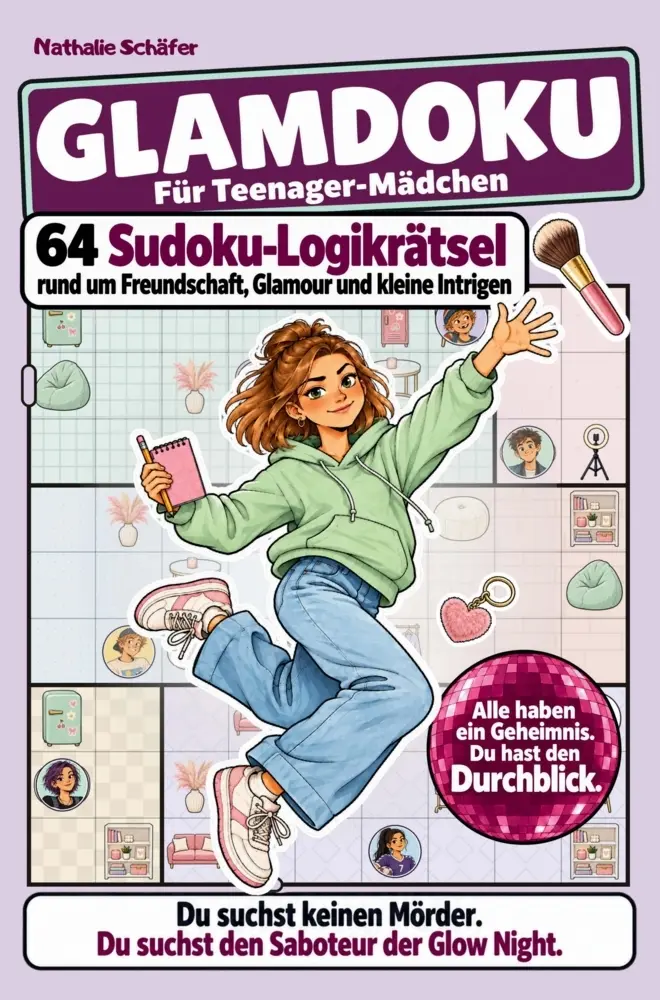 Cover: 9783693830413 | Glamdoku - 64 Krimi-Sudoku für Mädchen ab 11 Jahren | Nathalie Schäfer
