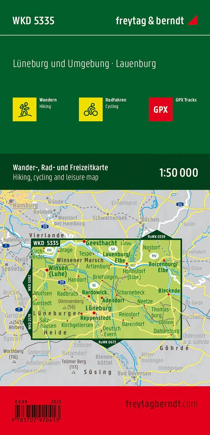 Rückseite: 9783707920413 | freytag &amp; berndt Wanderkarte WKD 5335 Lüneburg und Umgebung,...