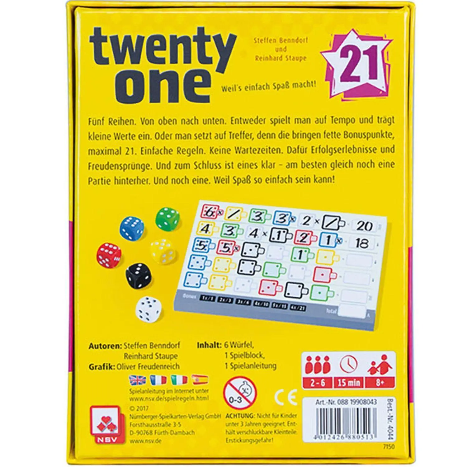 Bild: 4012426880513 | Twenty One | Nürnberger Spielkarten Verlag | Spiel | 22599271 | 2022
