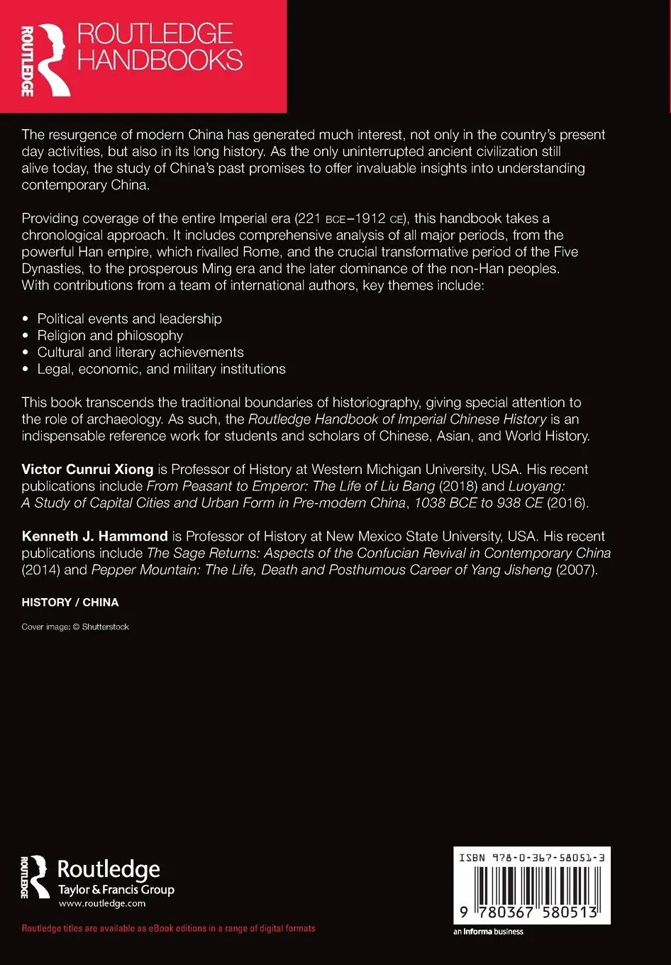 Rückseite: 9780367580513 | Routledge Handbook of Imperial Chinese History | Xiong (u. a.) | Buch