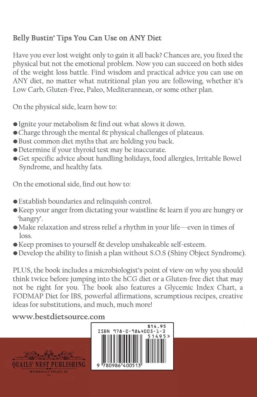 Rückseite: 9780986400513 | Belly Bustin' TIps | You can Use on ANY Diet | Nancy Lee McCaskill