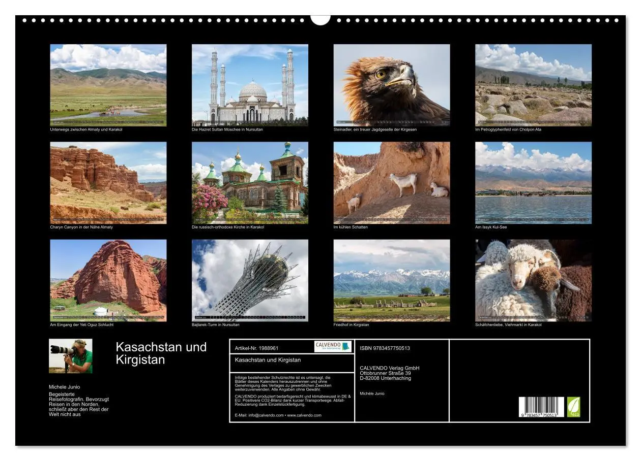 Bild: 9783457750513 | Kasachstan und Kirgistan (Wandkalender 2026 DIN A2 quer), CALVENDO...