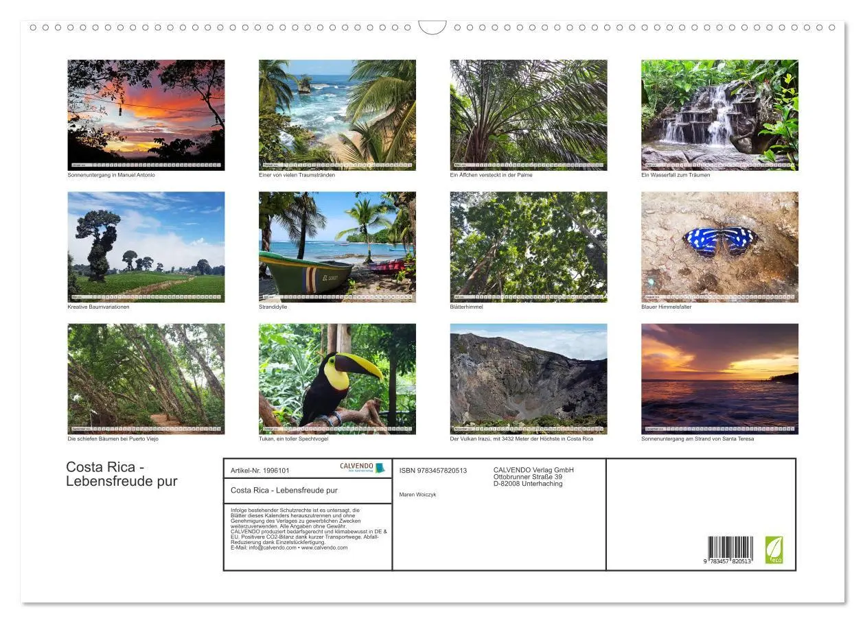 Bild: 9783457820513 | Costa Rica - Lebensfreude pur (Wandkalender 2026 DIN A2 quer),...