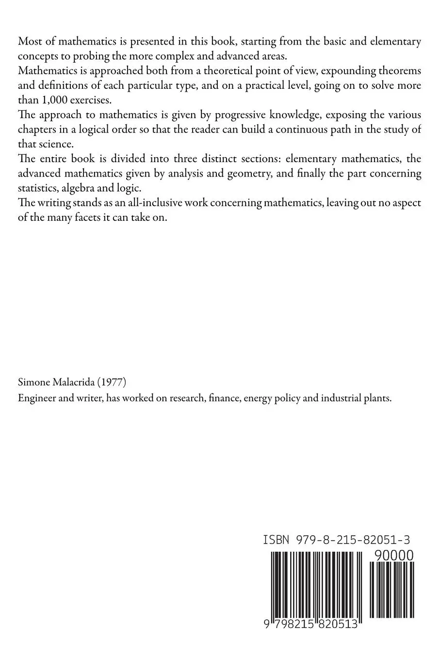 Rückseite: 9798215820513 | The Book of Mathematics | Volume 1 | Simone Malacrida | Taschenbuch