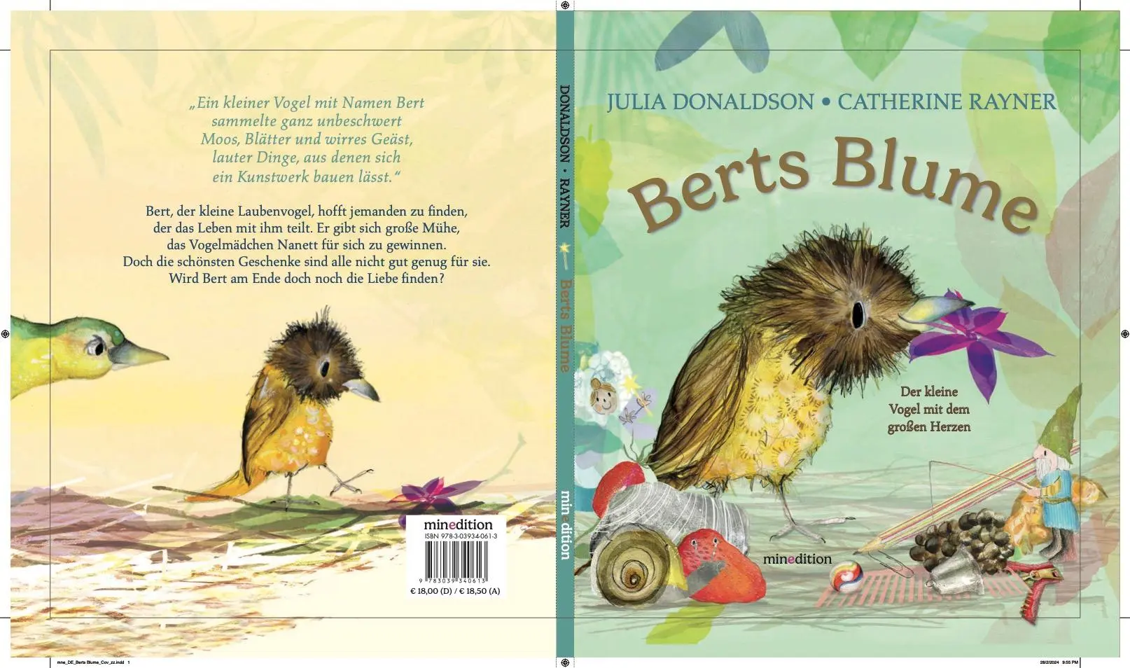 Rückseite: 9783039340613 | Berts Blume | Der kleine Vogel mit dem großen Herzen | Julia Donaldson
