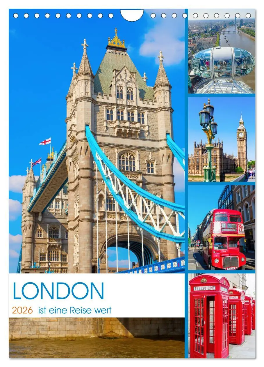 Cover: 9783516380613 | London ist eine Reise wert (Wandkalender 2026 DIN A4 hoch),...