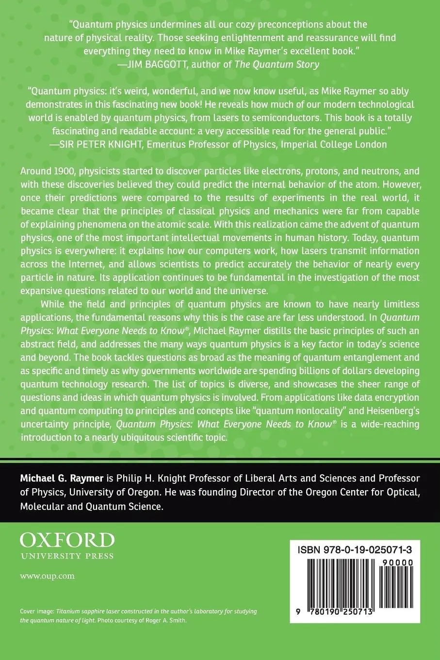 Rückseite: 9780190250713 | Quantum Physics | What Everyone Needs to Know(r) | Michael G. Raymer