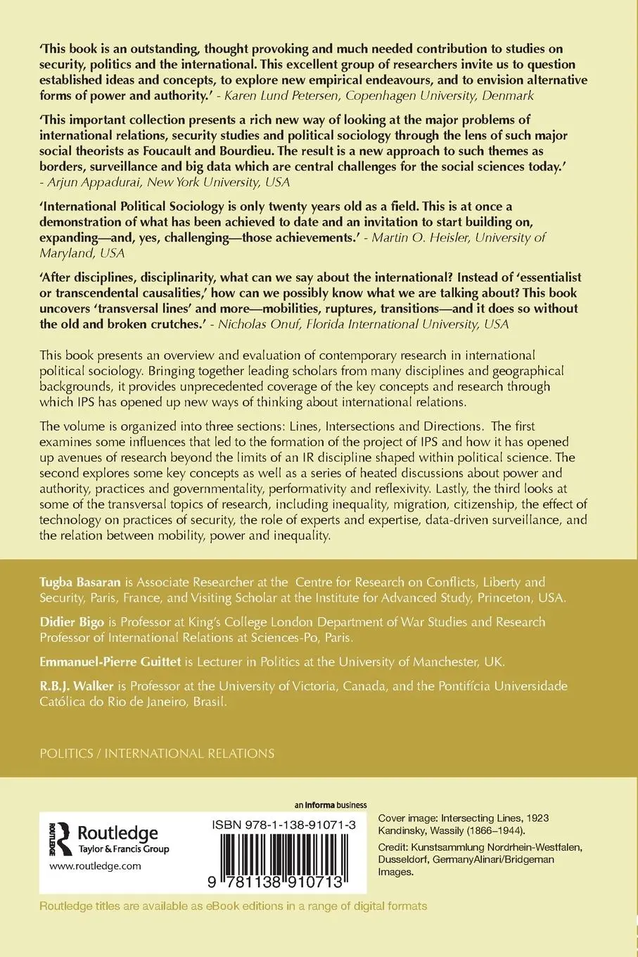 Rückseite: 9781138910713 | International Political Sociology | Transversal Lines | Taschenbuch