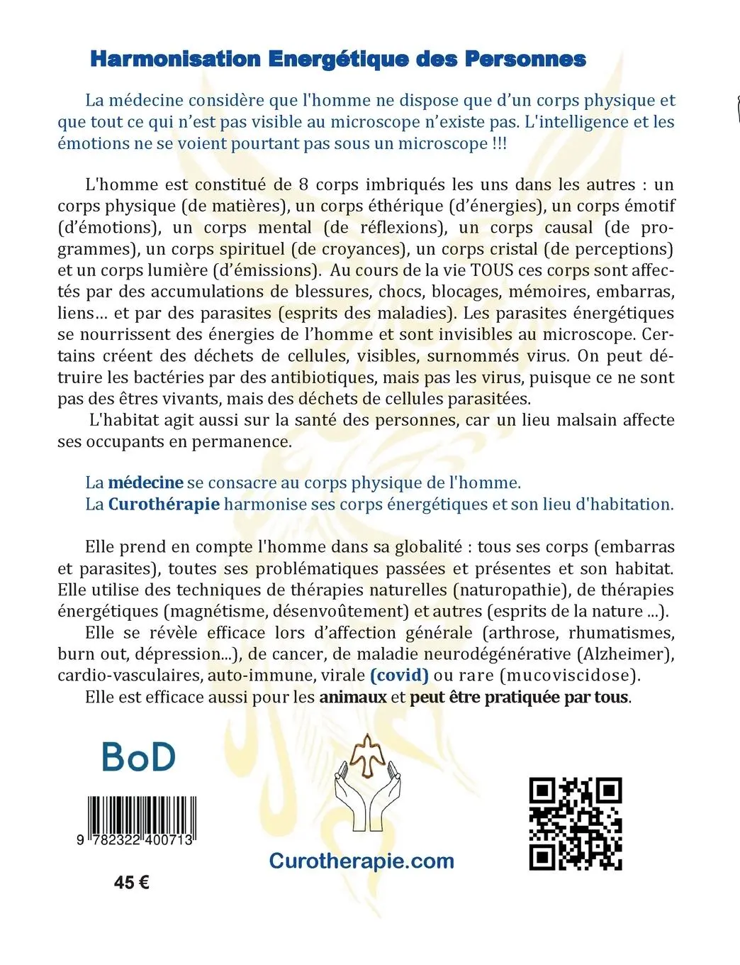 Rückseite: 9782322400713 | Harmonisation énergétique des Personnes 2022 | manuel de curothérapie