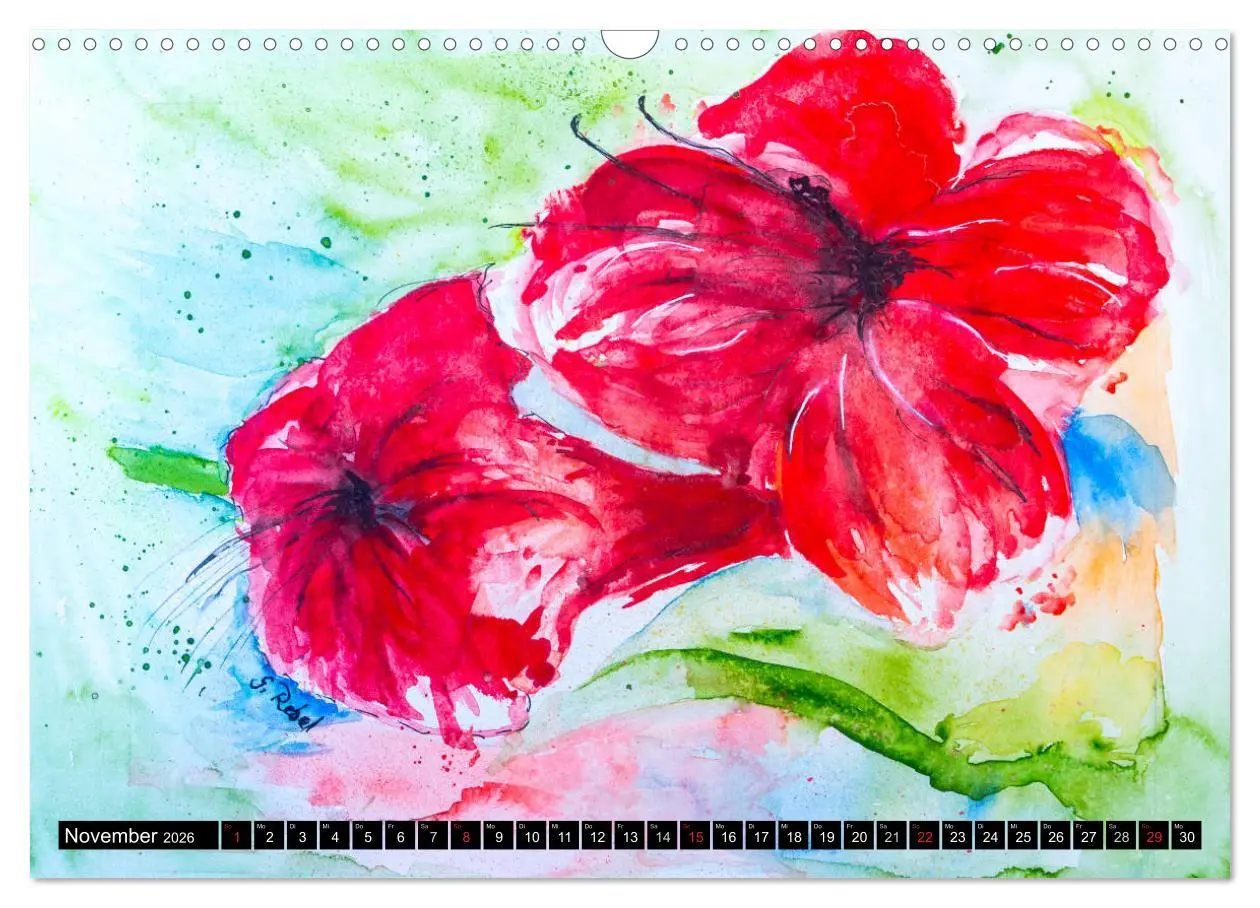 Bild: 9783457970713 | Blumenjahr - Bunte Blüten in Aquarell (Wandkalender 2026 DIN A3...