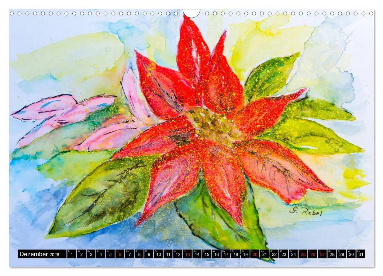 Bild: 9783457970713 | Blumenjahr - Bunte Blüten in Aquarell (Wandkalender 2026 DIN A3...
