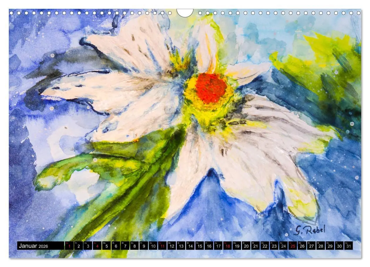 Bild: 9783457970713 | Blumenjahr - Bunte Blüten in Aquarell (Wandkalender 2026 DIN A3...