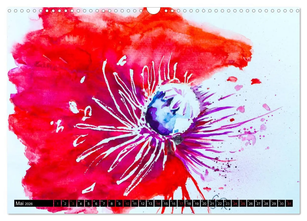 Bild: 9783457970713 | Blumenjahr - Bunte Blüten in Aquarell (Wandkalender 2026 DIN A3...
