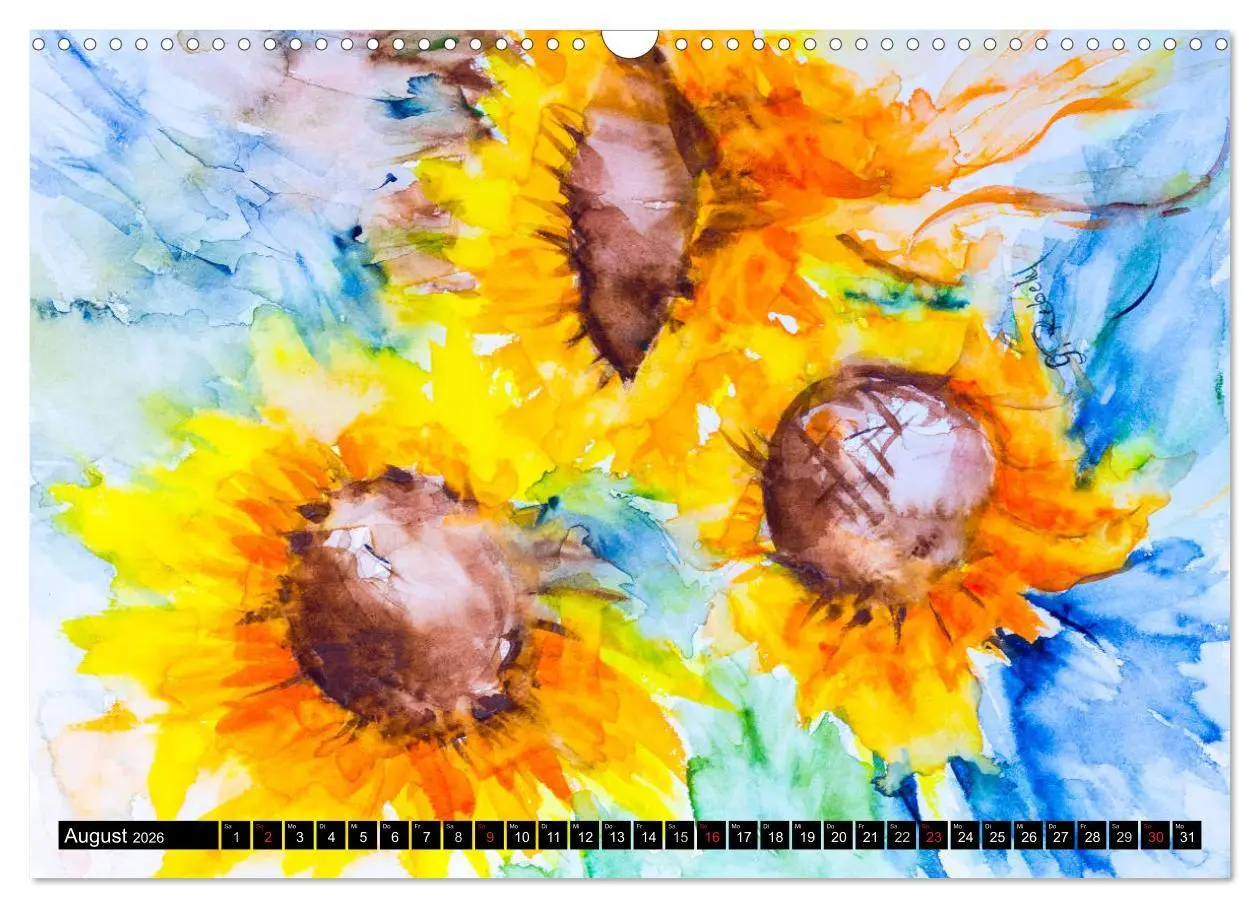 Bild: 9783457970713 | Blumenjahr - Bunte Blüten in Aquarell (Wandkalender 2026 DIN A3...
