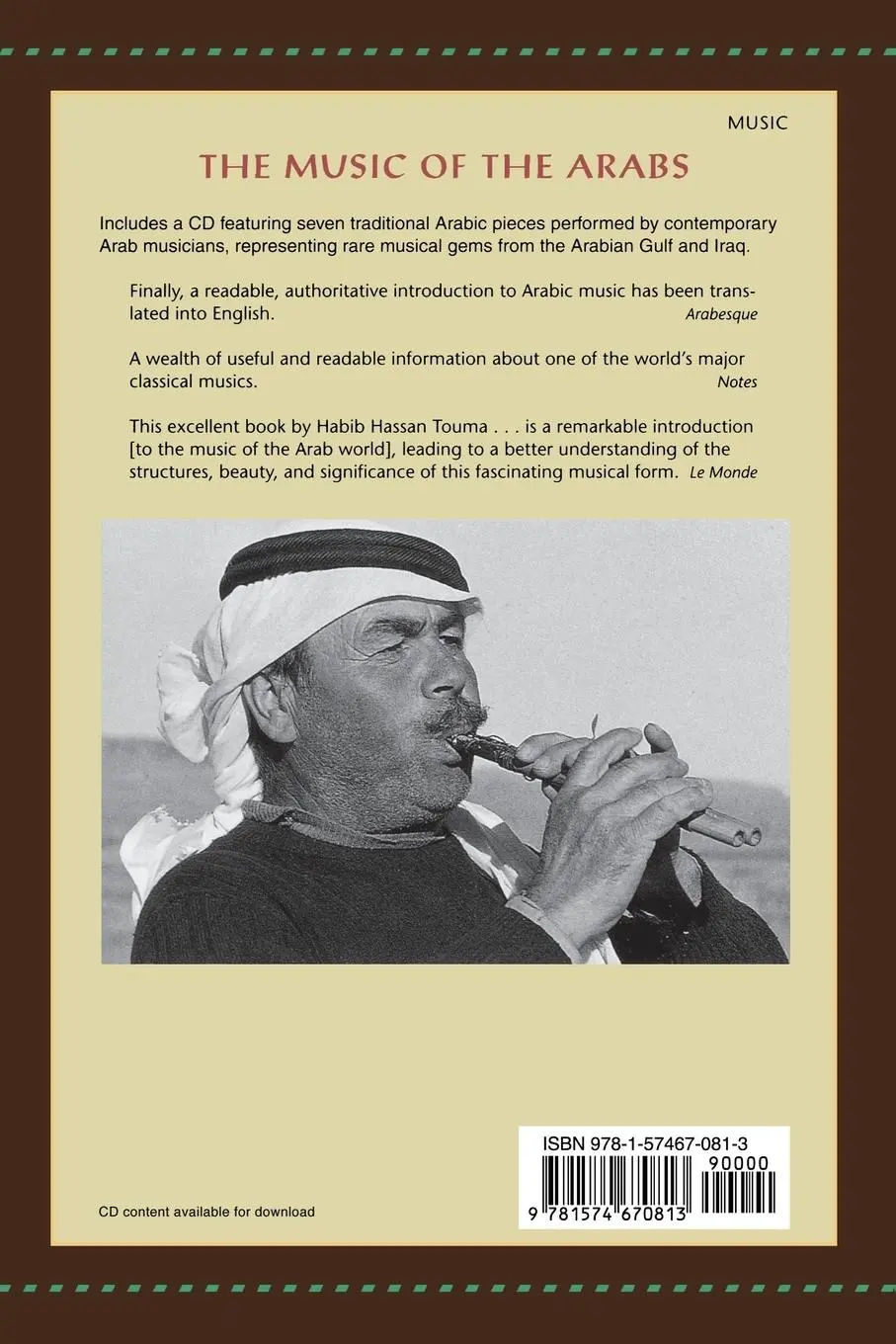 Rückseite: 9781574670813 | The Music of the Arabs | Habib Hassan Touma | Taschenbuch | Englisch