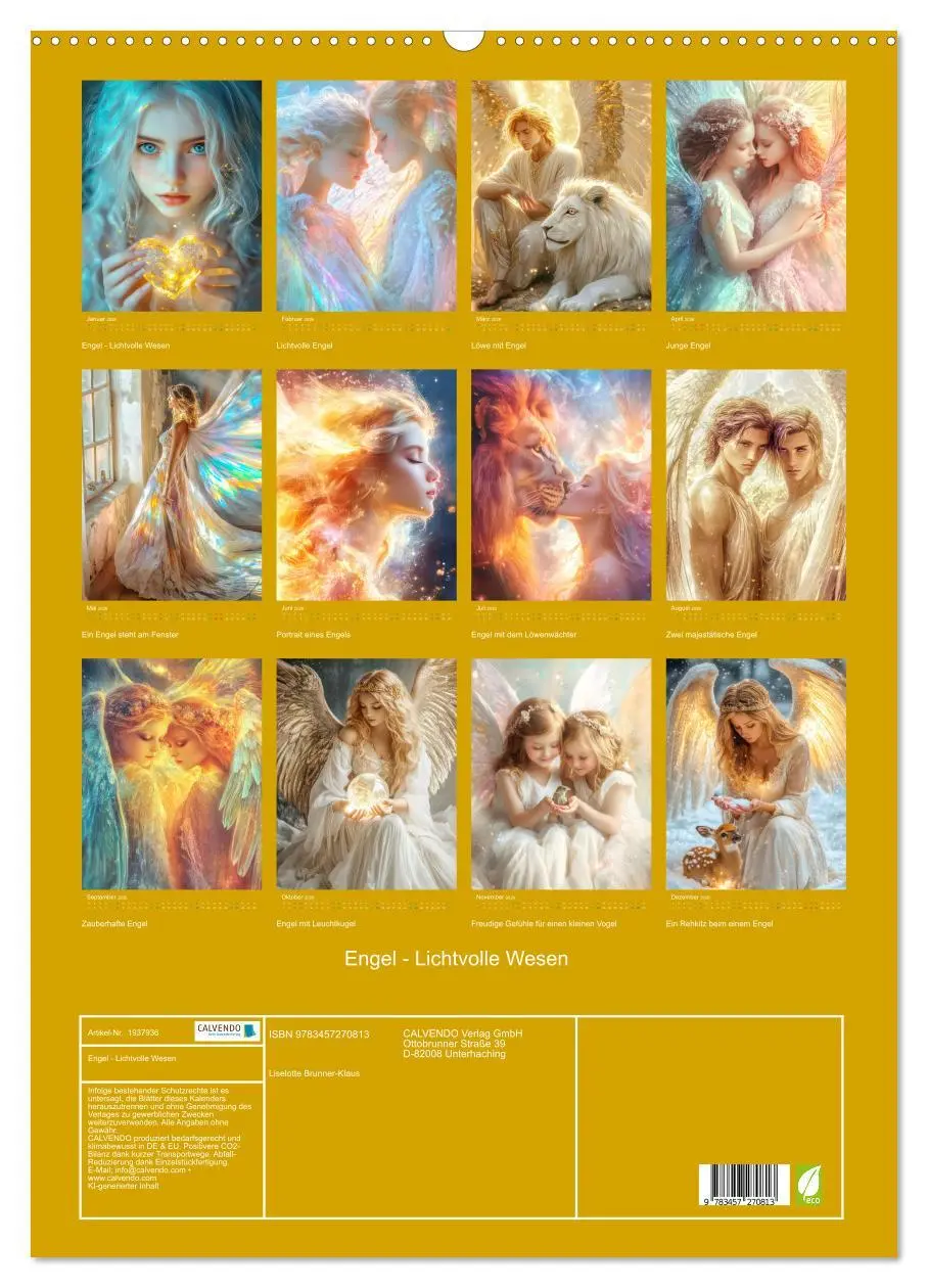 Bild: 9783457270813 | Engel - Lichtvolle Wesen (Wandkalender 2026 DIN A2 hoch), CALVENDO...