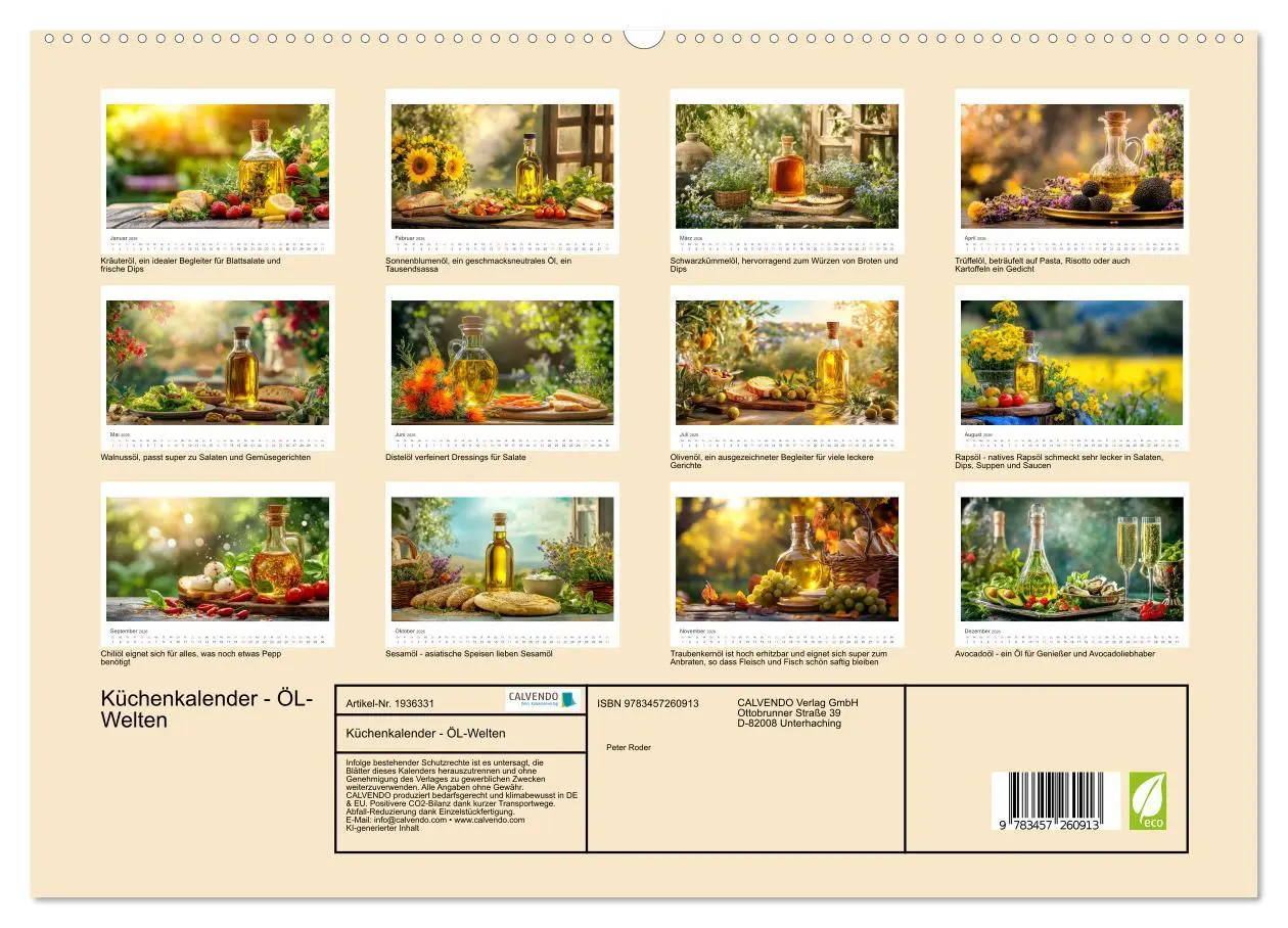 Bild: 9783457260913 | Küchenkalender - ÖL-Welten (hochwertiger Premium Wandkalender 2026...