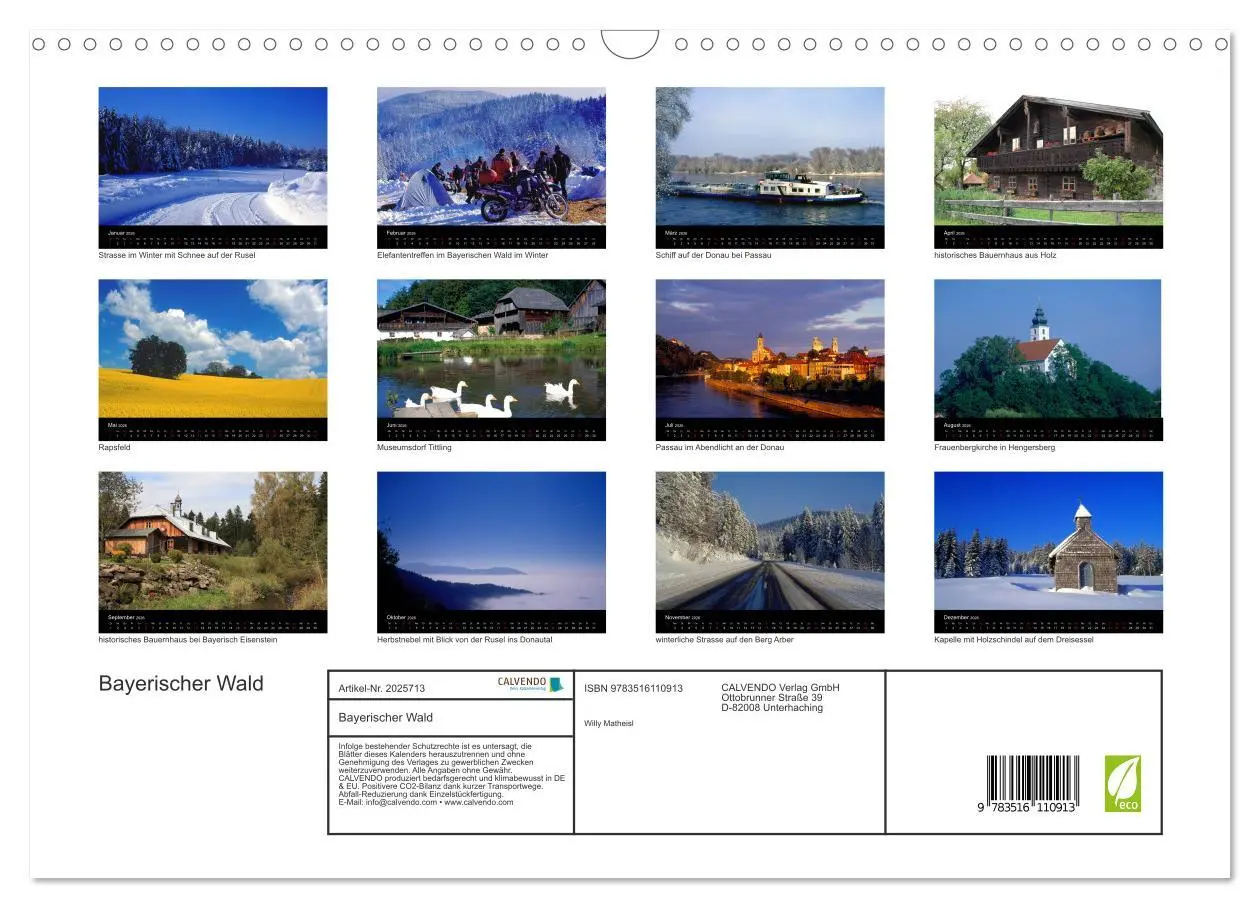 Bild: 9783516110913 | Bayerischer Wald (Wandkalender 2026 DIN A3 quer), CALVENDO...