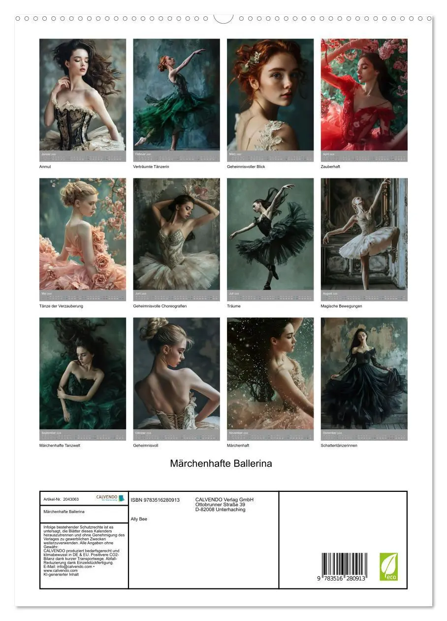 Bild: 9783516280913 | Märchenhafte Ballerina (hochwertiger Premium Wandkalender 2026 DIN...