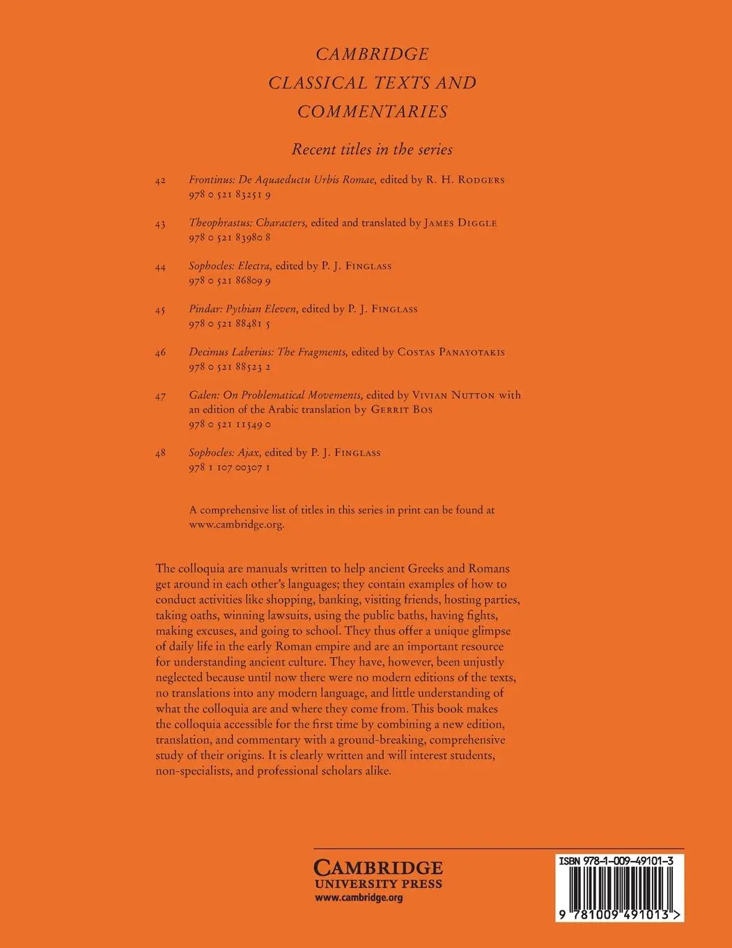 Rückseite: 9781009491013 | The Colloquia of the Hermeneumata Pseudodositheana | Eleanor Dickey