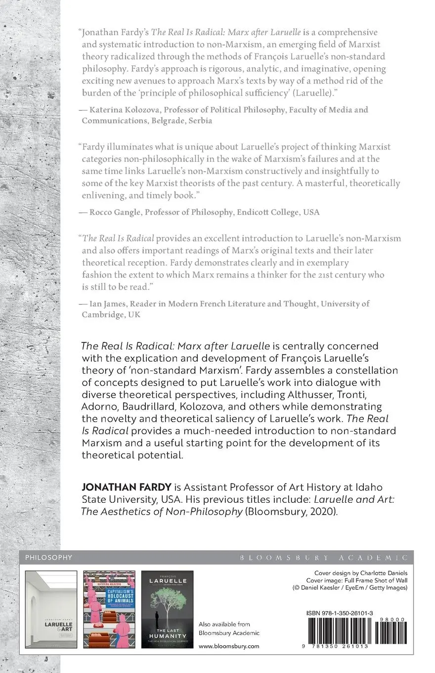 Rückseite: 9781350261013 | The Real is Radical | Marx after Laruelle | Jonathan Fardy | Buch