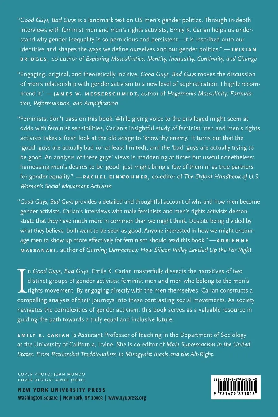 Rückseite: 9781479821013 | Good Guys, Bad Guys | The Perils of Men's Gender Activism | Carian