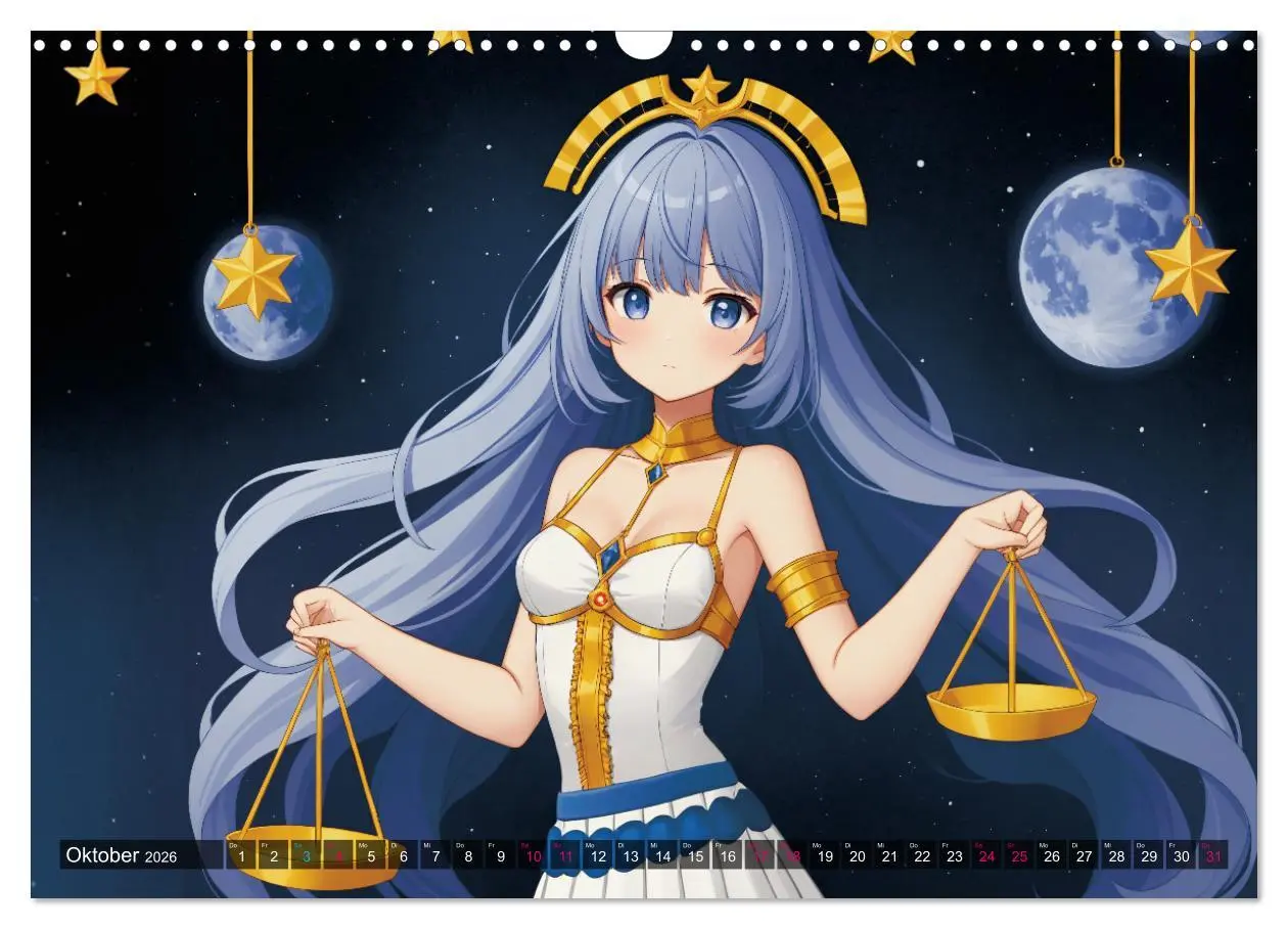 Bild: 9783457391013 | Manga Kalender Sternzeichen (Wandkalender 2026 DIN A3 quer),...
