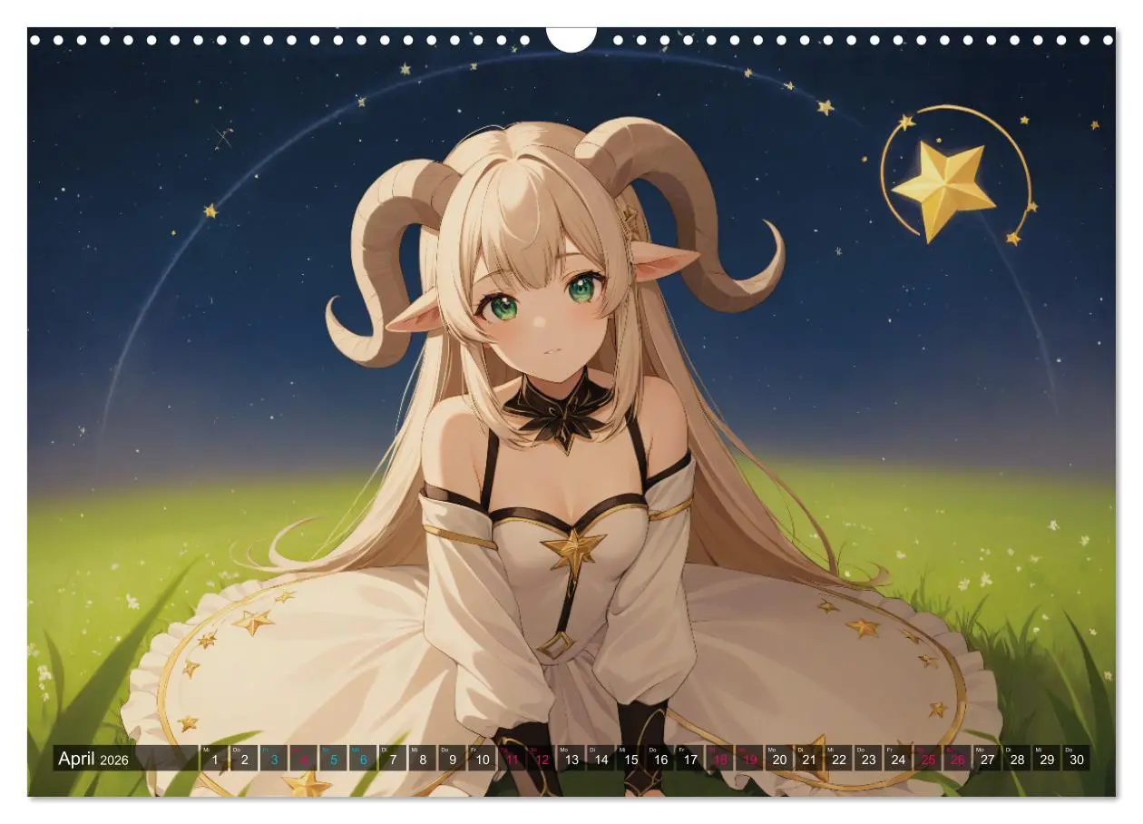 Bild: 9783457391013 | Manga Kalender Sternzeichen (Wandkalender 2026 DIN A3 quer),...