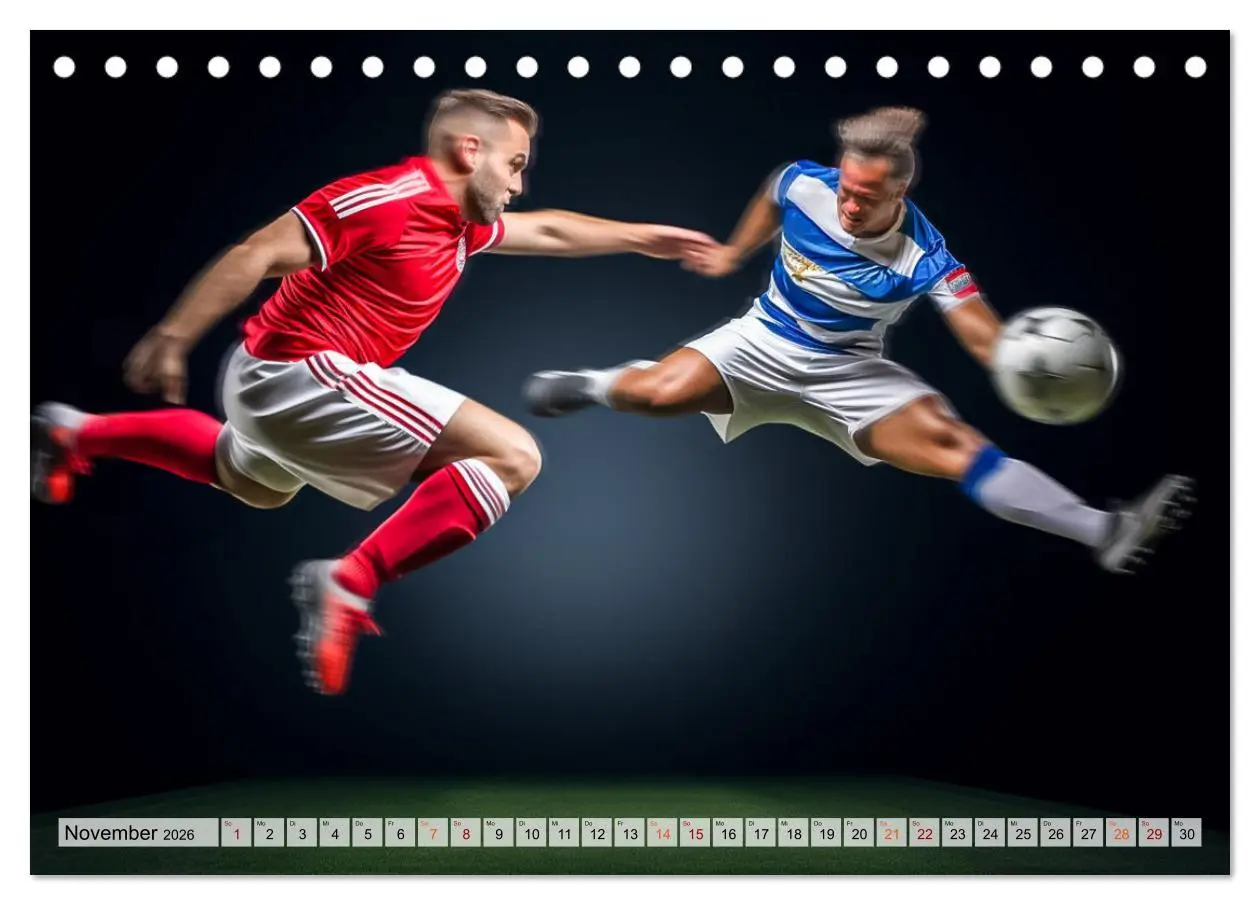 Bild: 9783457461013 | Fussball - Zweikampf (Tischkalender 2026 DIN A5 quer), CALVENDO...