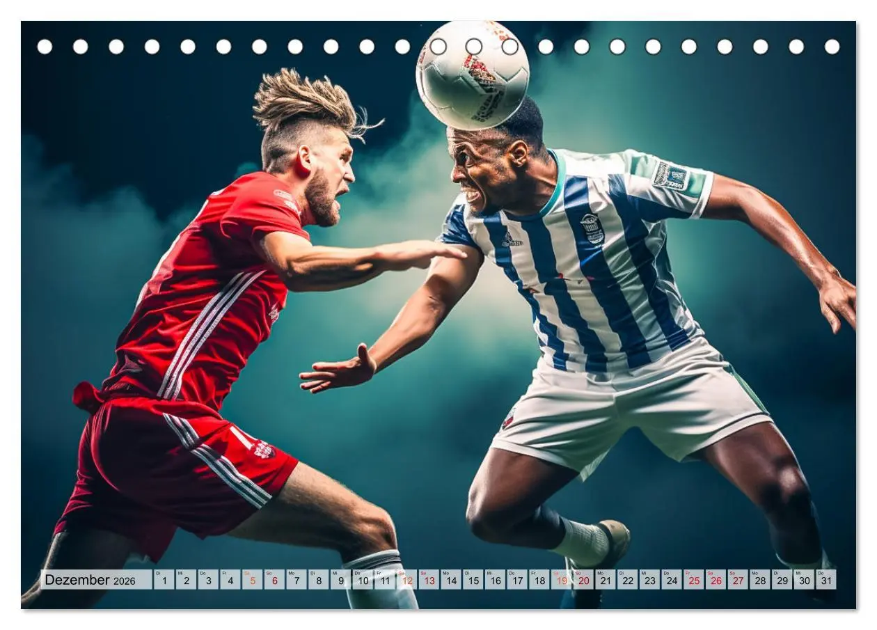 Bild: 9783457461013 | Fussball - Zweikampf (Tischkalender 2026 DIN A5 quer), CALVENDO...