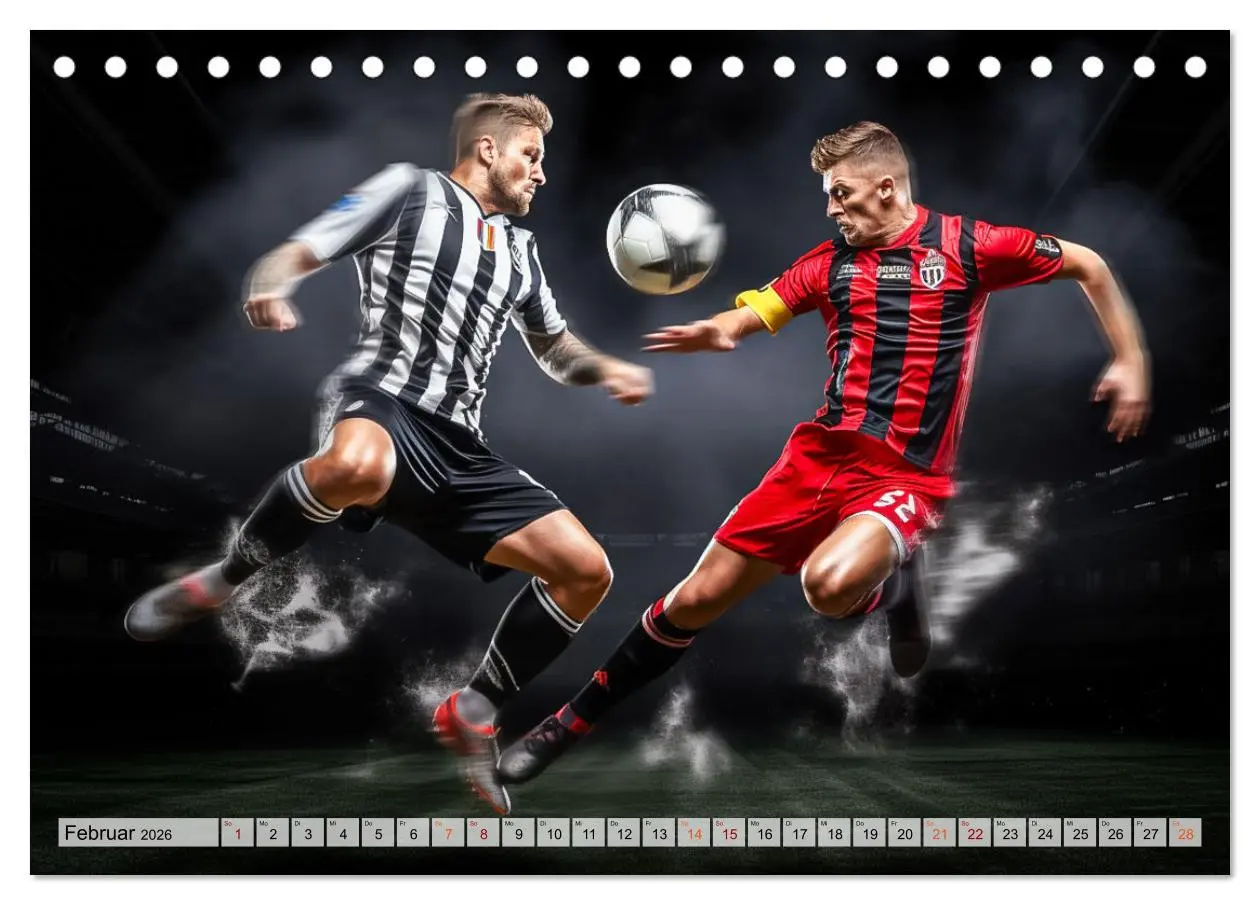 Bild: 9783457461013 | Fussball - Zweikampf (Tischkalender 2026 DIN A5 quer), CALVENDO...
