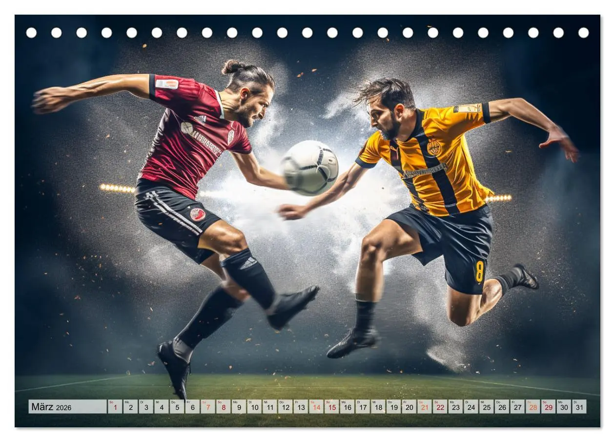 Bild: 9783457461013 | Fussball - Zweikampf (Tischkalender 2026 DIN A5 quer), CALVENDO...