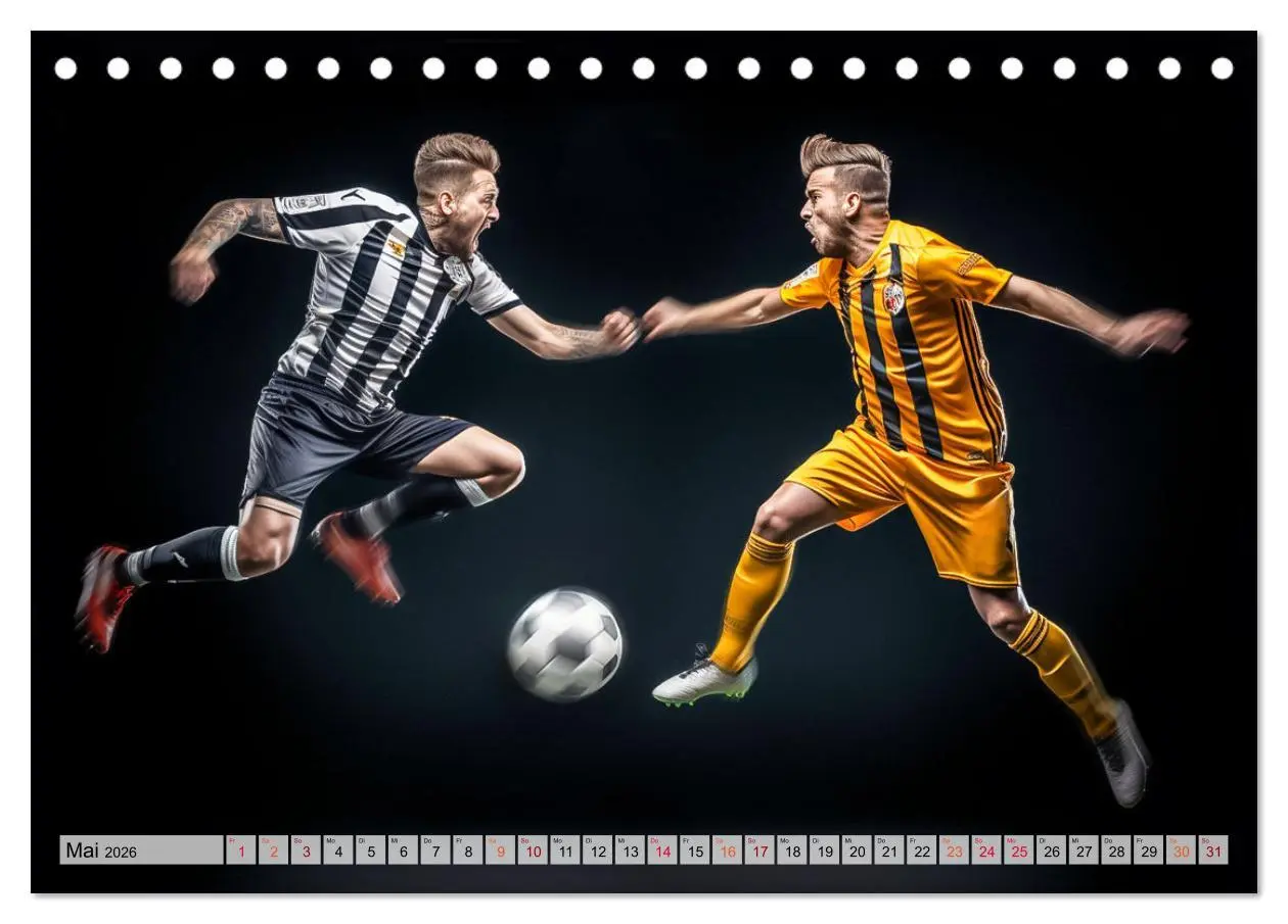 Bild: 9783457461013 | Fussball - Zweikampf (Tischkalender 2026 DIN A5 quer), CALVENDO...