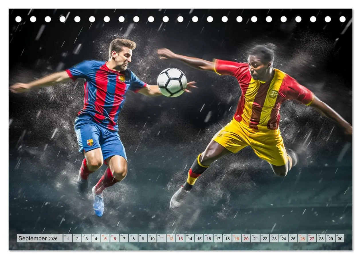 Bild: 9783457461013 | Fussball - Zweikampf (Tischkalender 2026 DIN A5 quer), CALVENDO...