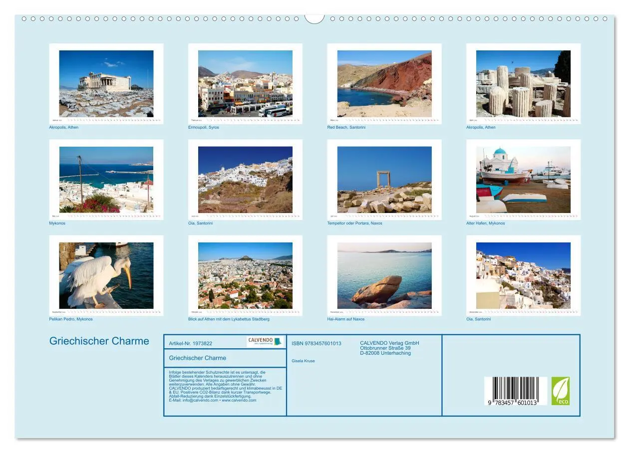 Bild: 9783457601013 | Griechischer Charme (Wandkalender 2026 DIN A2 quer), CALVENDO...
