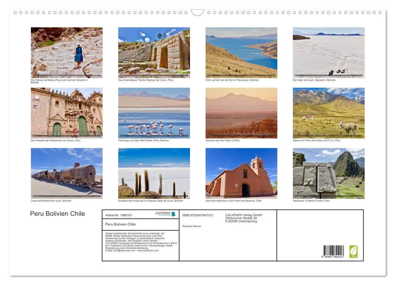 Bild: 9783457841013 | Peru Bolivien Chile (Wandkalender 2026 DIN A2 quer), CALVENDO...