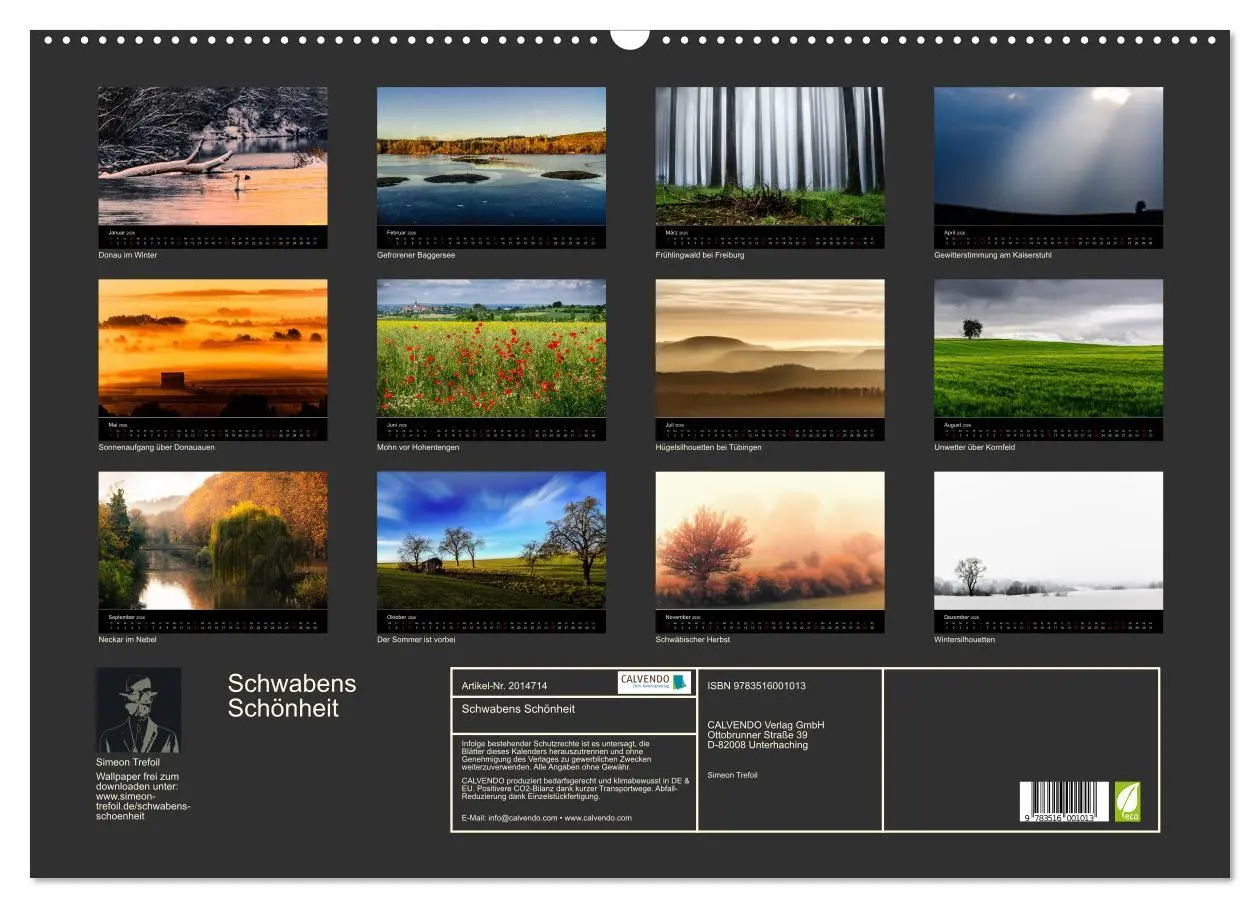 Bild: 9783516001013 | Schwabens Schönheit (Wandkalender 2026 DIN A2 quer), CALVENDO...