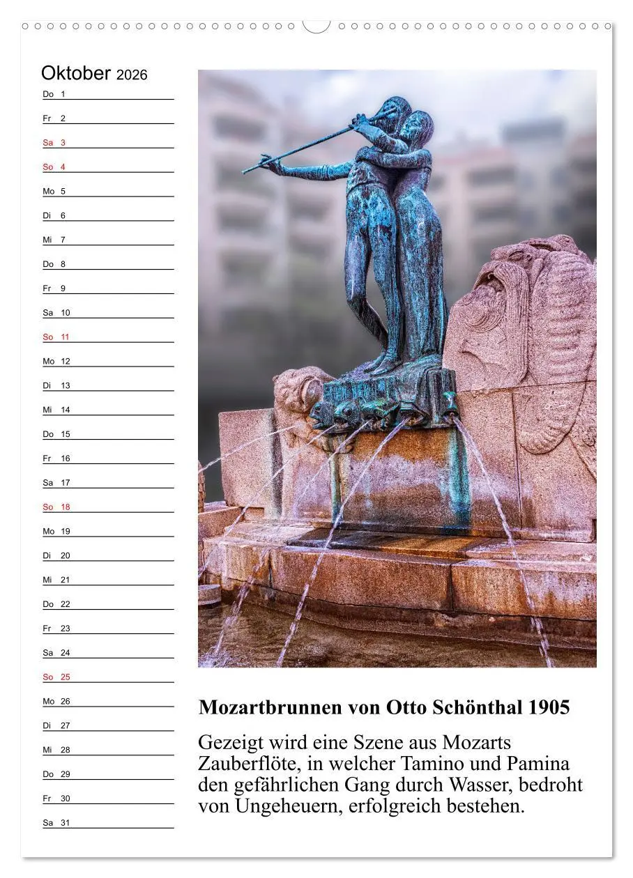 Bild: 9783516311013 | Brunnenkunst in Wien (hochwertiger Premium Wandkalender 2026 DIN A2...