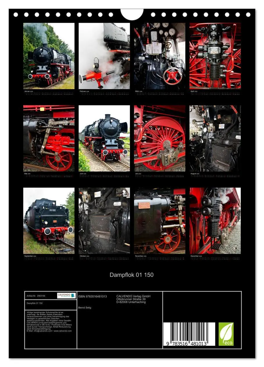 Bild: 9783516481013 | Dampflok 01 150 (Wandkalender 2026 DIN A4 hoch), CALVENDO...