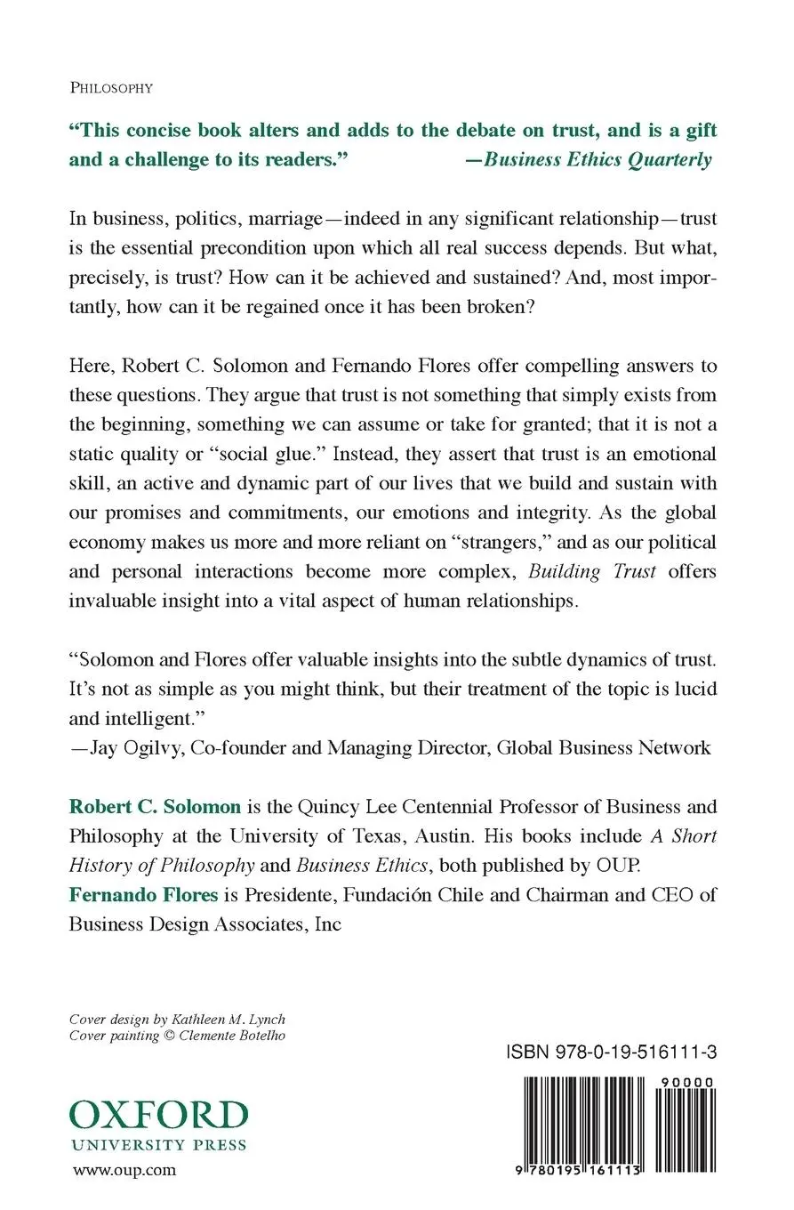 Rückseite: 9780195161113 | Building Trust | In Business, Politics, Relationships, and Life | Buch
