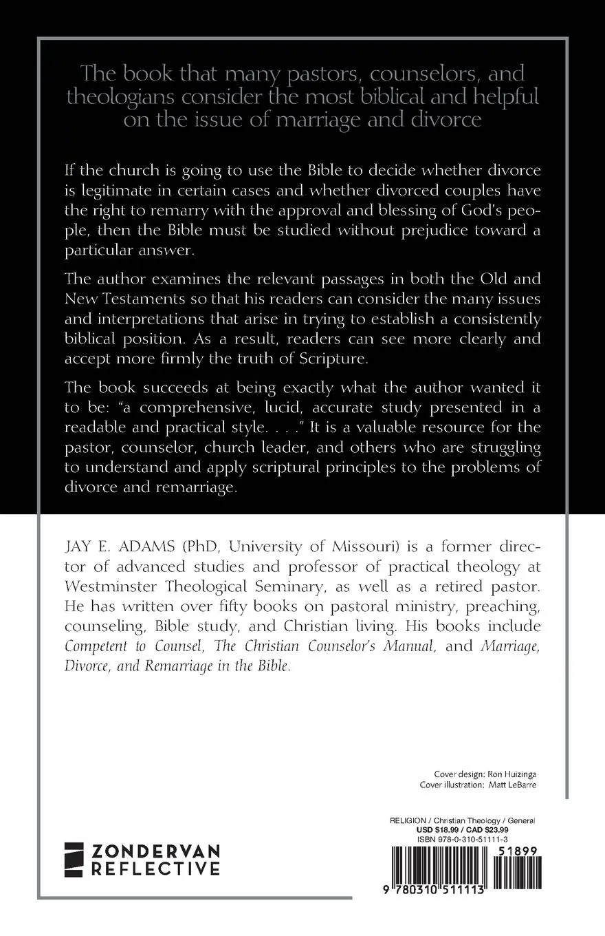 Rückseite: 9780310511113 | Marriage, Divorce, and Remarriage in the Bible | Jay E. Adams | Buch