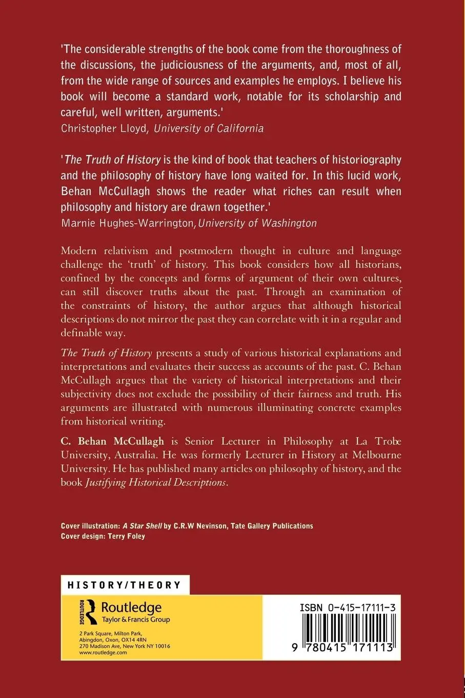 Rückseite: 9780415171113 | The Truth of History | C. Behan McCullagh | Taschenbuch | Englisch